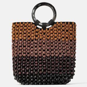 NWOT Zara Tri-Coloured Beaded Bag